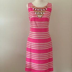 Lilly Pulitzer pink metallic stripe sheath